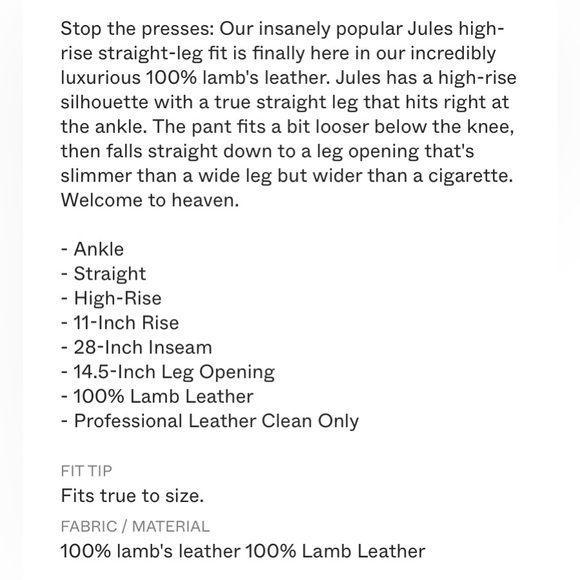 J Brand Techtonic Jules High Rise Leather Pants 30 - Picture 3 of 6